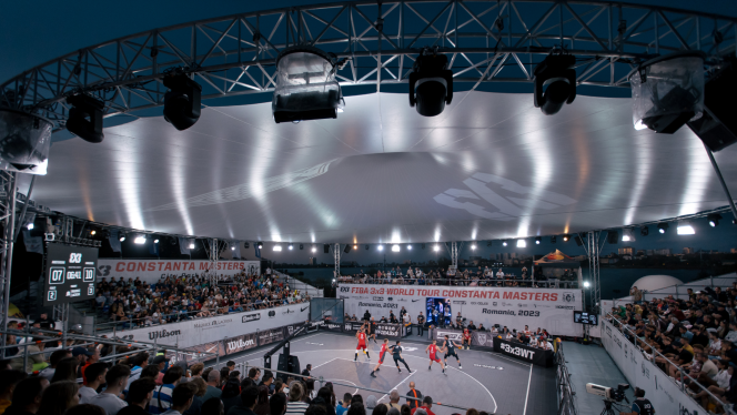 The FIBA 3x3 World Tour 2023 Illuminated by Prolights fixtures
